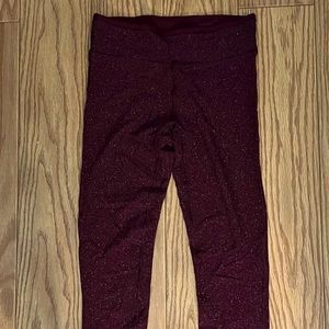 Aerie sparkly maroon leggings full length
